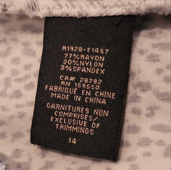 RENUAR Animal Print Ankle Pull On Pant, Size 14 - Picture 11 of 14